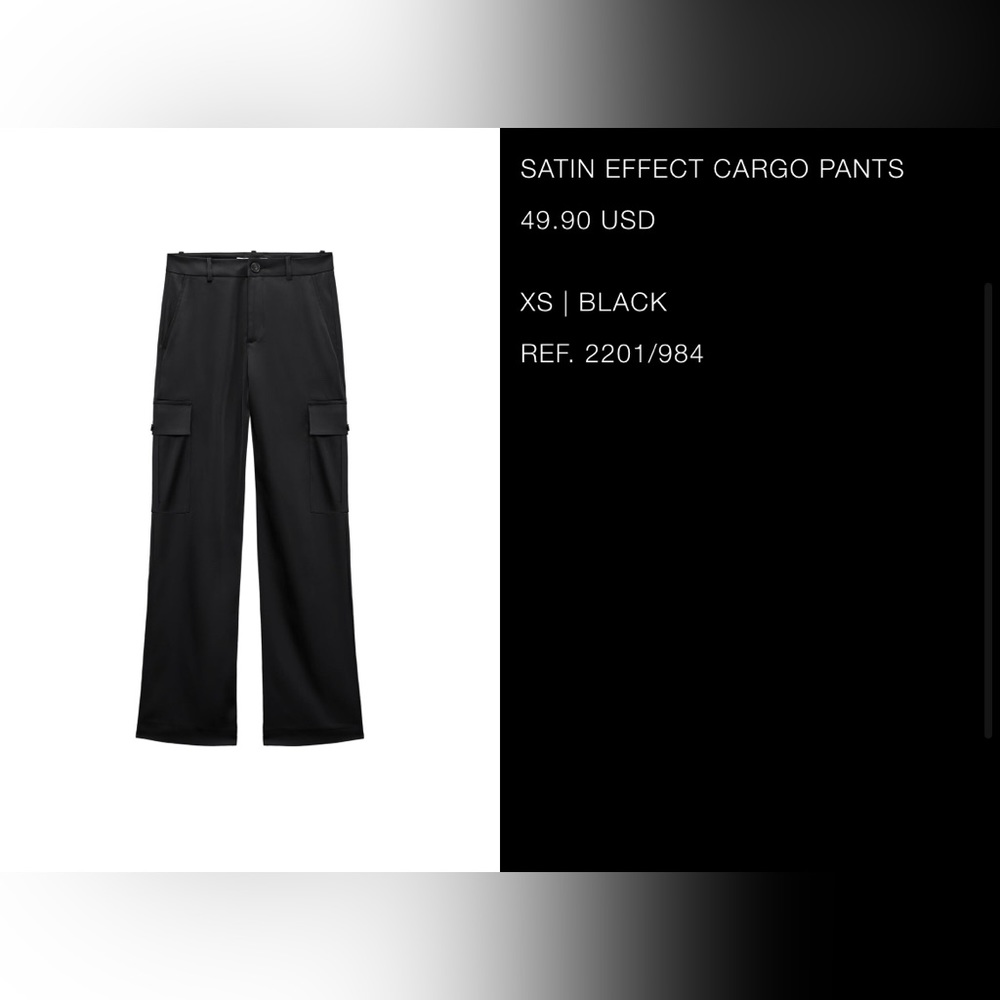 Satin cargo pants